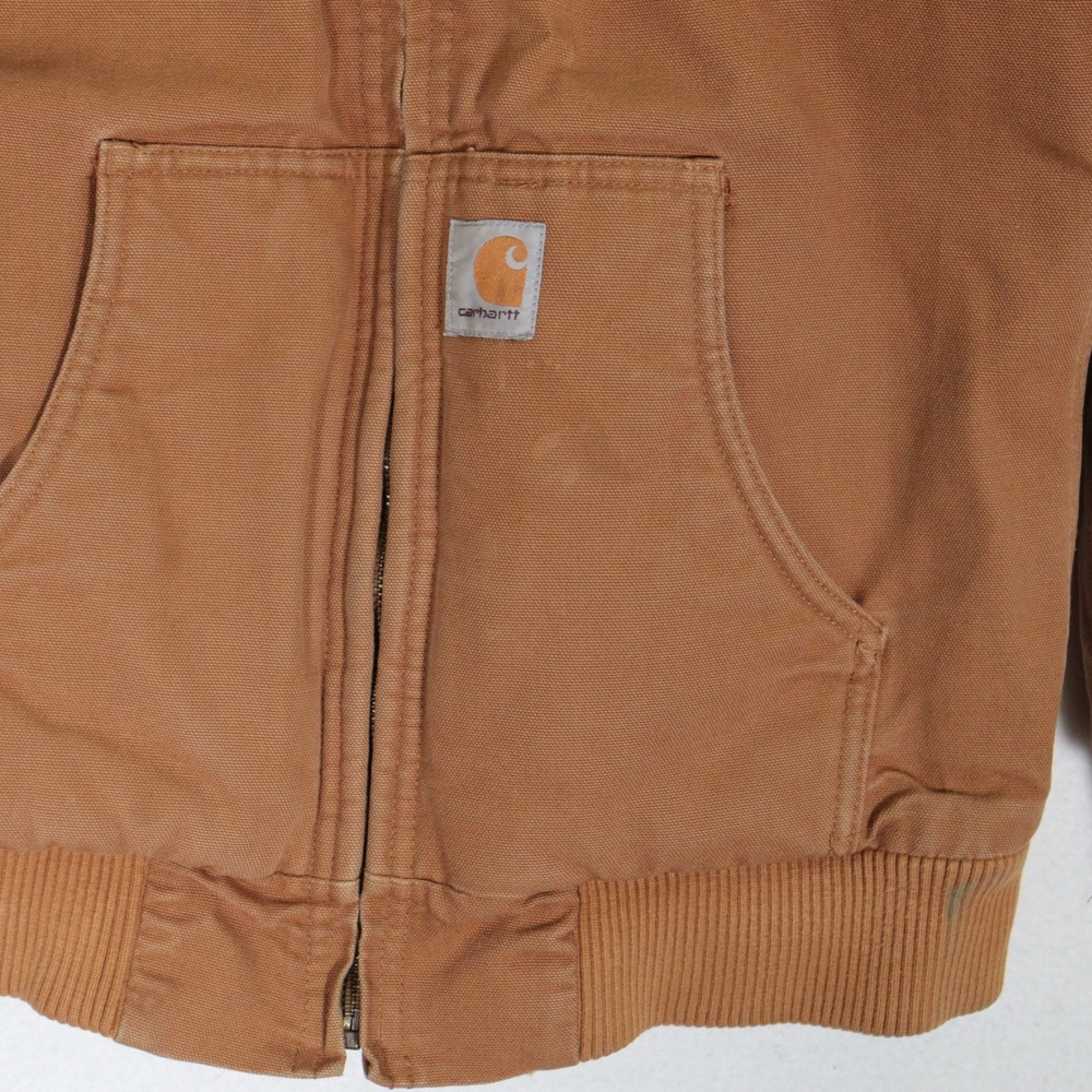 Carhartt Kids Jacket Insulated Hooded Canvas Workwear Brown Cotton Kids M 10-12 - Picture 6 of 9